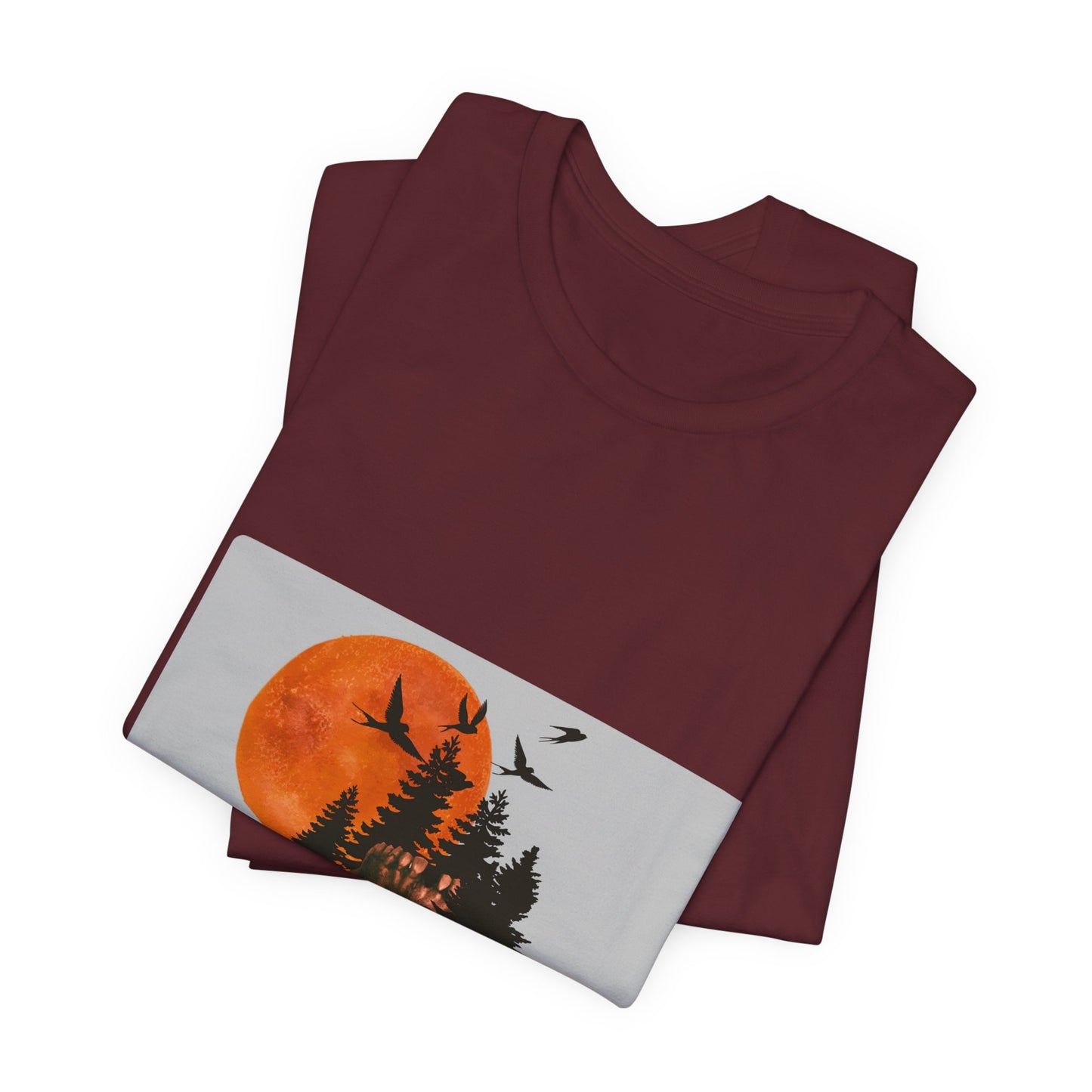 Mystical Skull Graphic Tee: Lunar Undergrowth Design