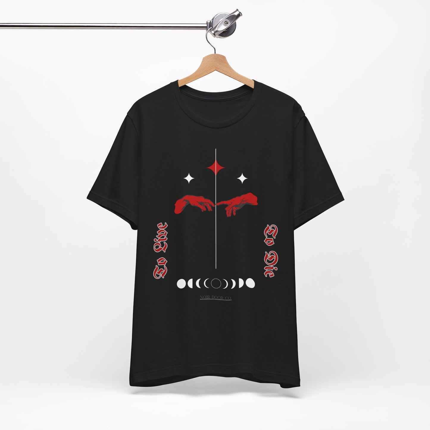 Gothic Moon Phases T-Shirt: Celestial Hands Graphic, USA Made