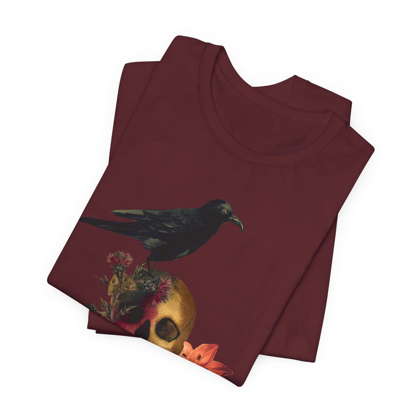Raven Skull T-Shirt: Gothic Poem Apparel, Dark Illustration
