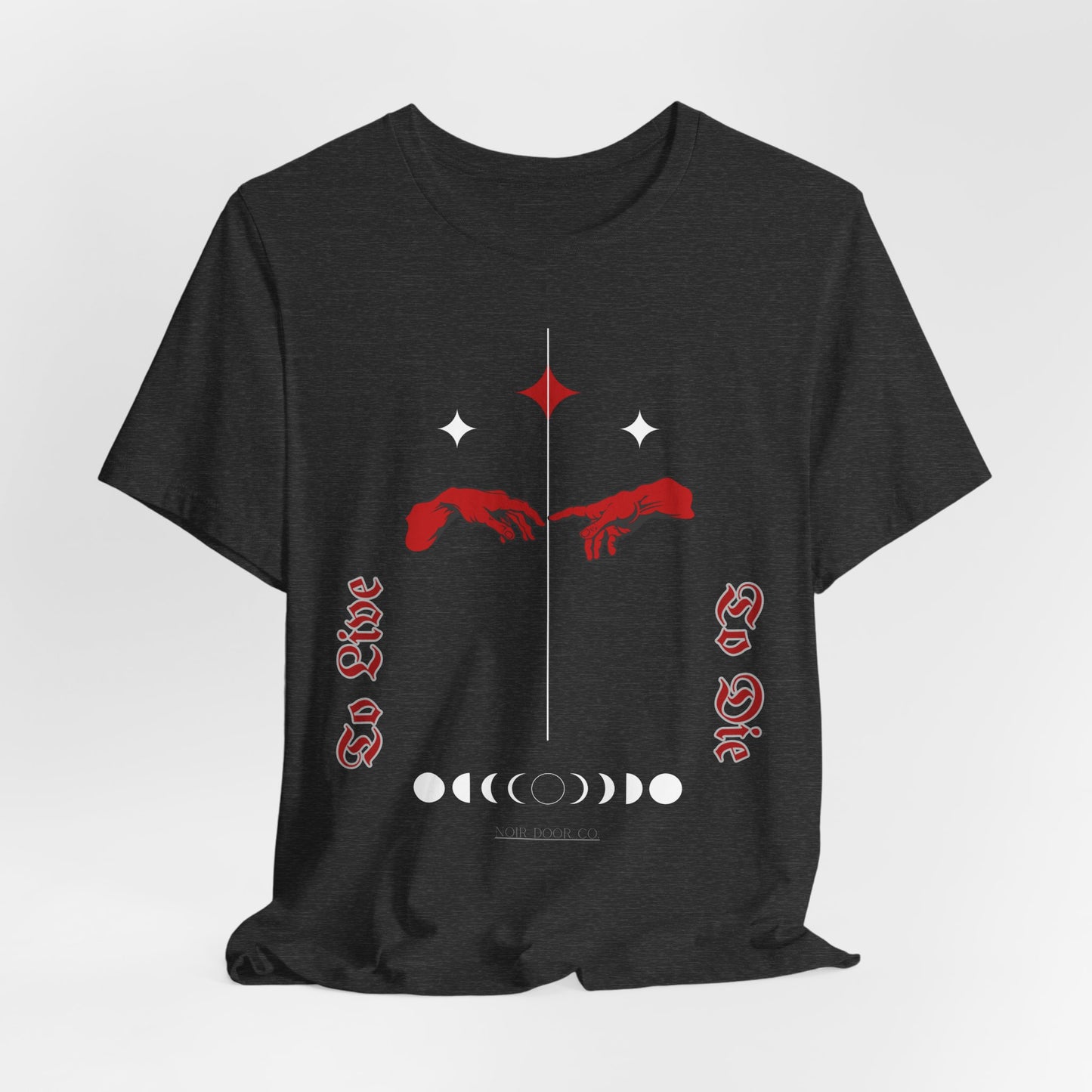 Gothic Moon Phases T-Shirt: Celestial Hands Graphic, USA Made