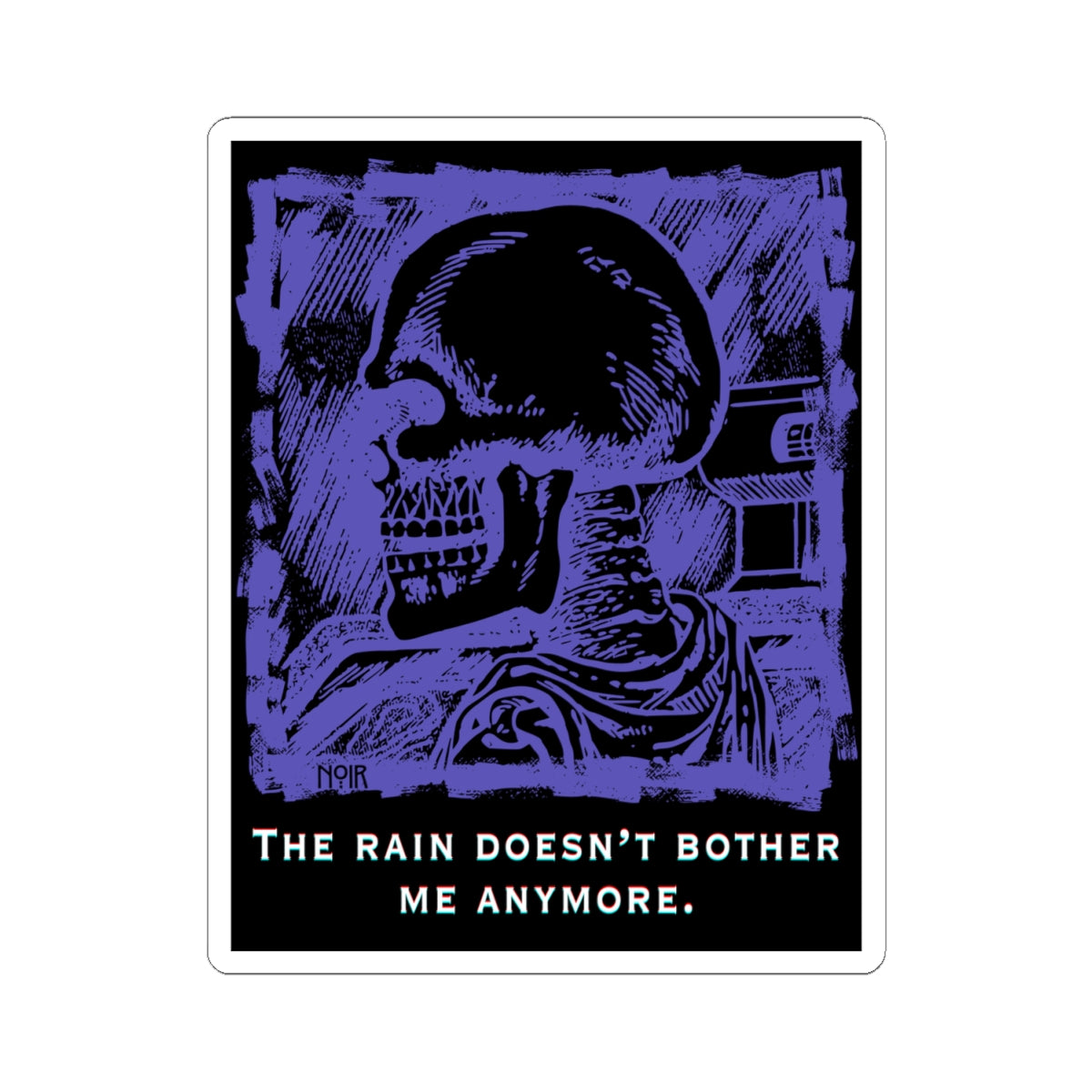 Purple Skeleton Sticker, Best Stickers for Laptops with Dark Aesthetics, Emotional Resilience Sticker, Water Bottle Sticker, Gift Ideas