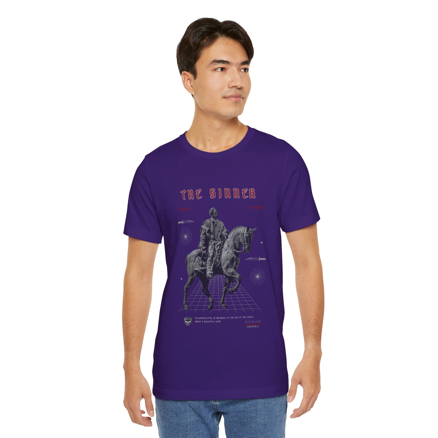 Sinner Tarot T-Shirt: Rebellious Knight, Dark Art Tee