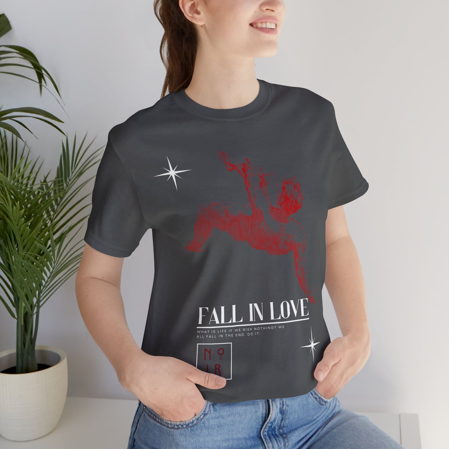 Gothic Skater Tee: Greek Statue, Fall In Love - USA Made