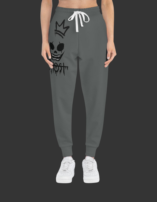 Ghost Graffiti Art Sweatpants: Eerie Smile, Crown Design