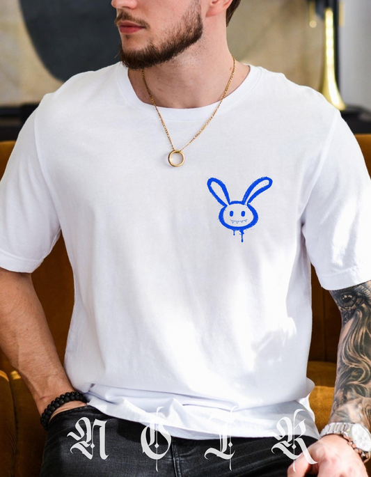 Lucky Bunny Graffiti T-Shirt: Edgy Streetwear, Mental Health Awareness