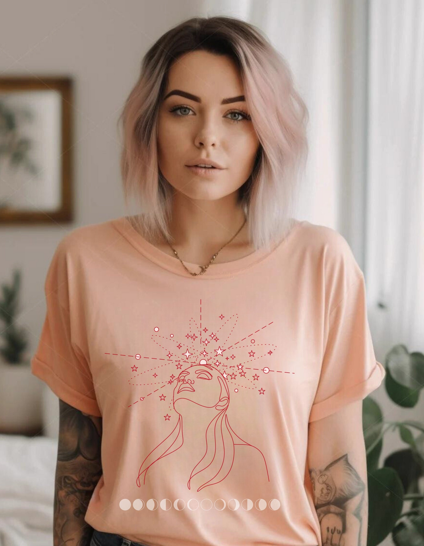 Mystical Imagination Tee: Moon Phases, Witchy Style
