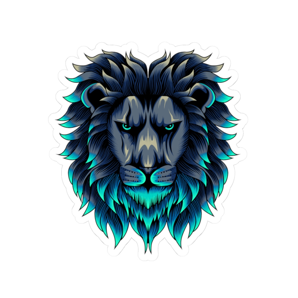 Majestic Lion Vinyl Sticker: Fierce Animal Art, Laptop Decal