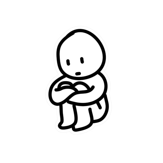 Cute Sad Vinyl Decals for Windows and Laptops, Motivational Sticker for Home Decor, Kid-Friendly Wall Art, Gift for Friends