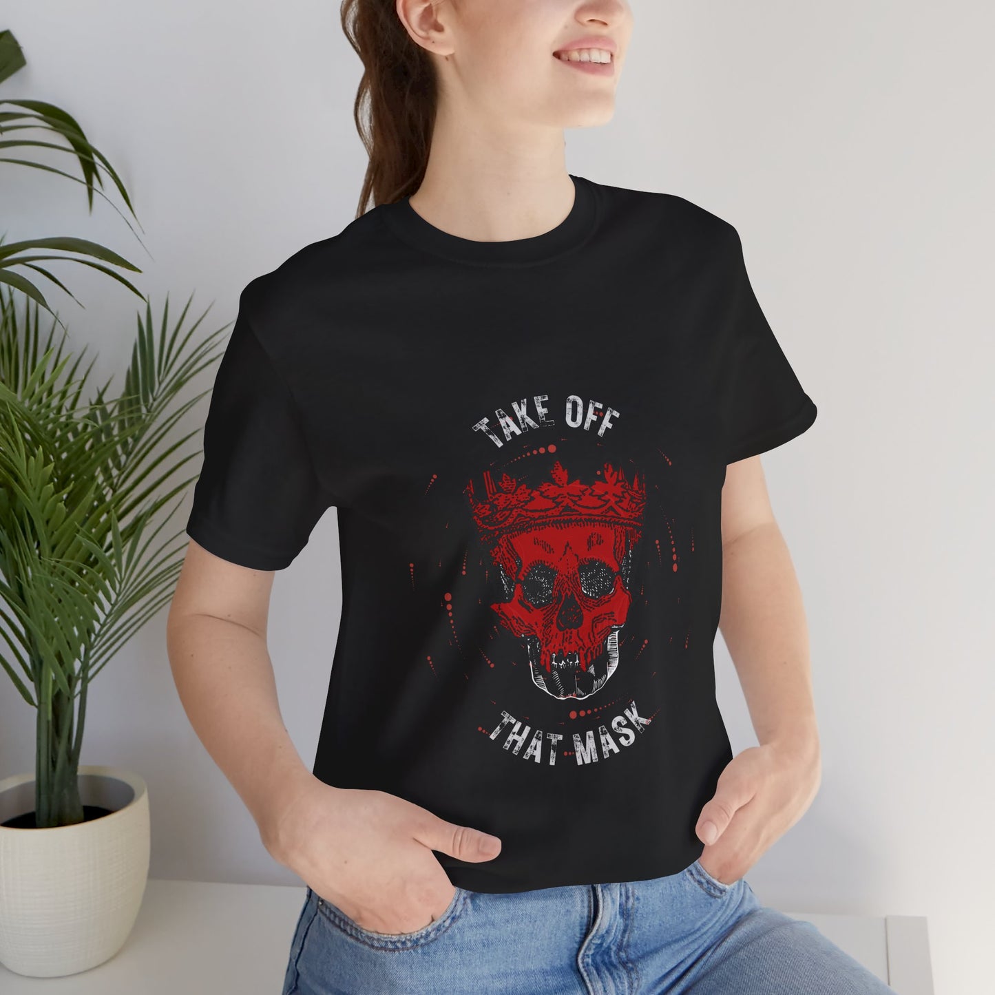 Gothic Red Skull Graphic Tee - Noir Door Dark Art Top