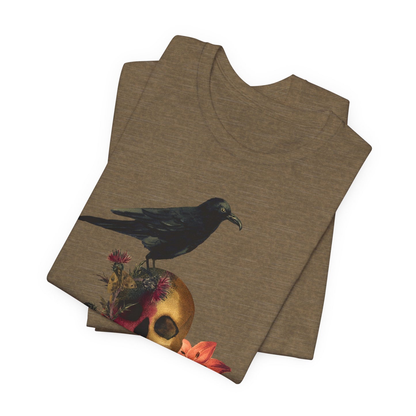 Raven Skull T-Shirt: Gothic Poem Apparel, Dark Illustration