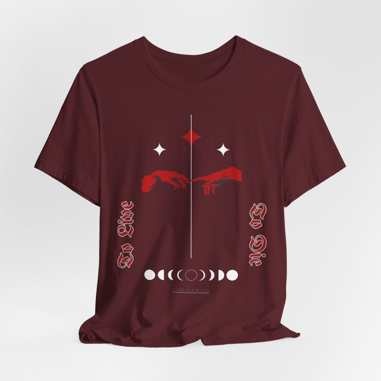 Gothic Moon Phases T-Shirt: Celestial Hands Graphic, USA Made