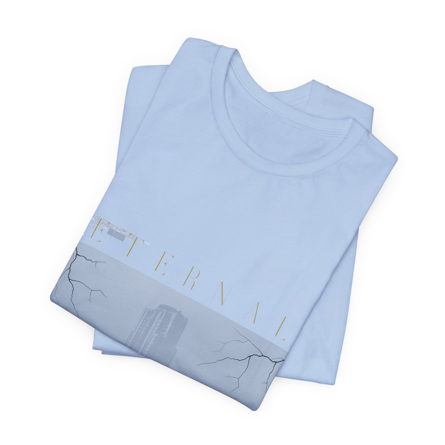 Eternal Skyscraper T-Shirt: Gothic Cityscape, Lightning Bolt Apparel
