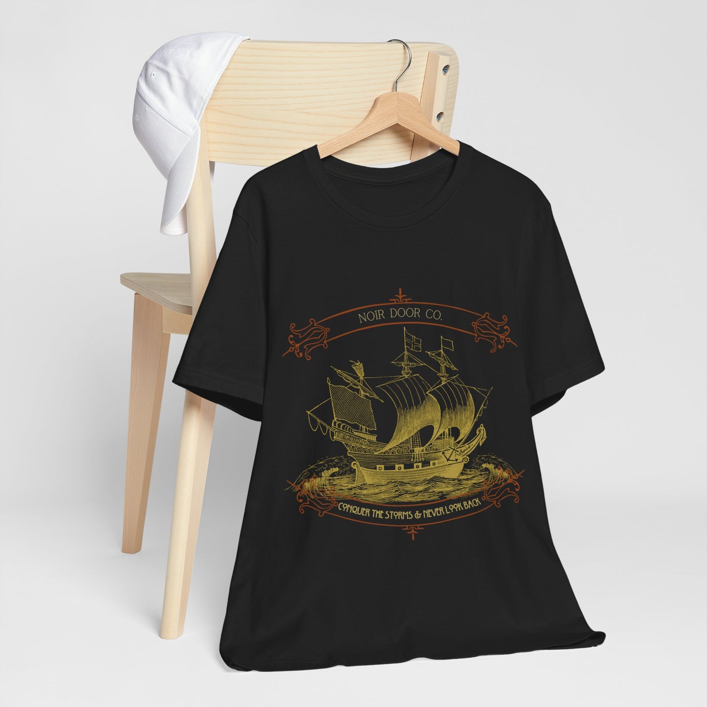 Pirate Ship Conqueror T-Shirt: Nautical Tattoo Art