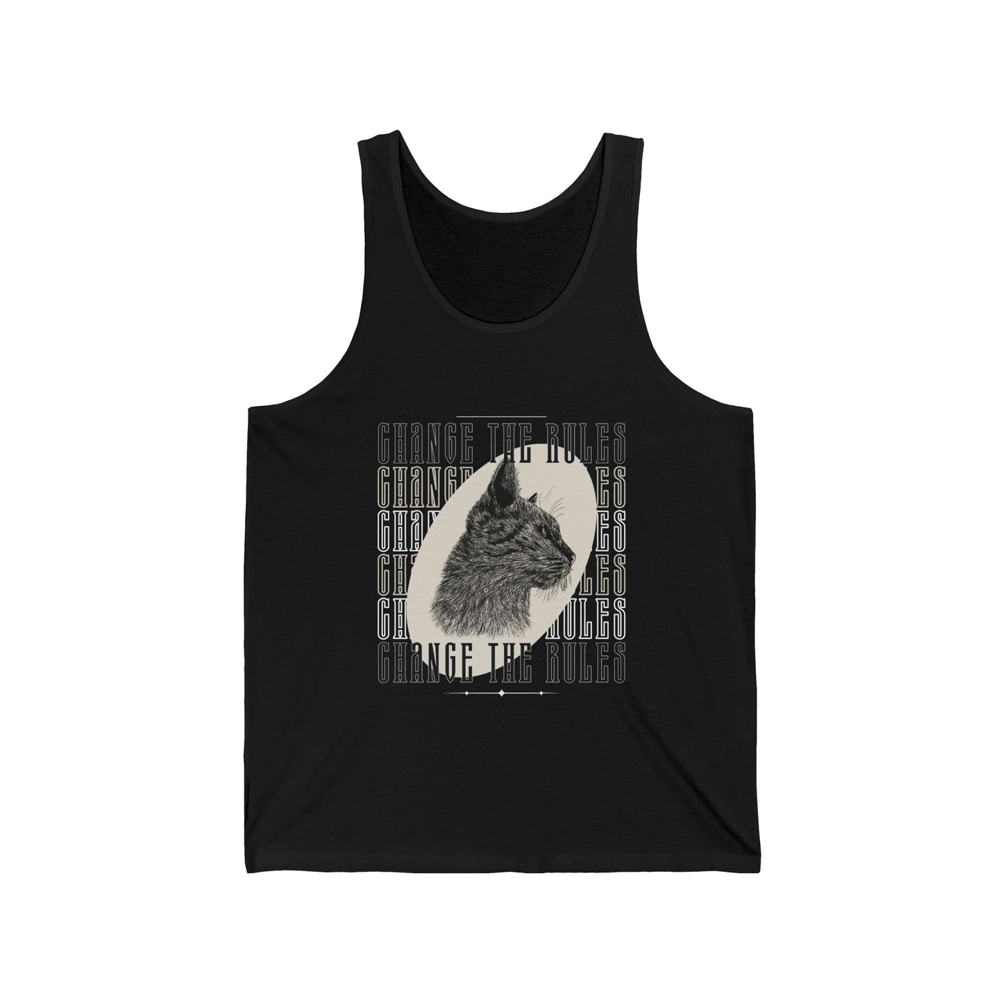 Occult Cat Graphic Tank Top: Goth Streetwear, Mental Health Attire