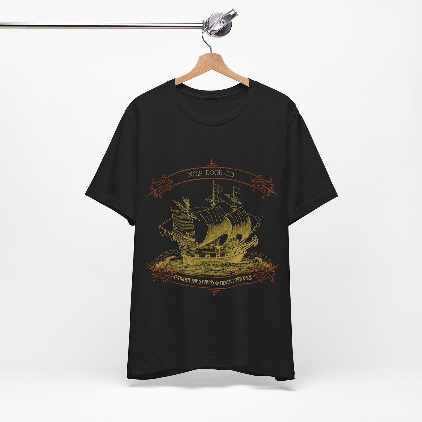 Pirate Ship Conqueror T-Shirt: Nautical Tattoo Art