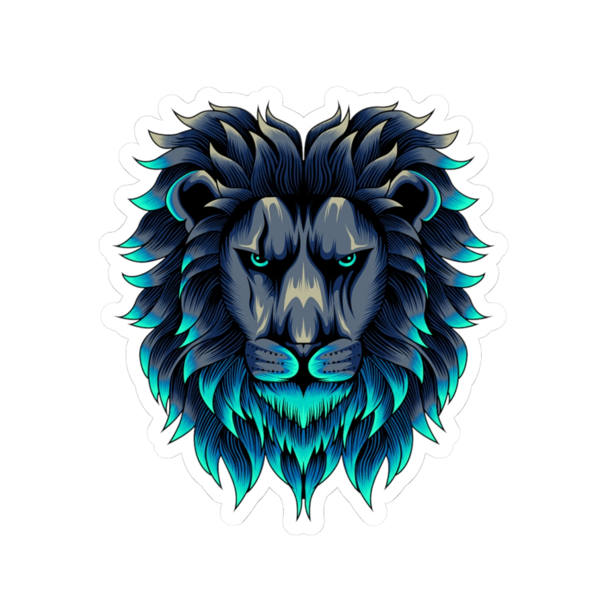 Majestic Lion Vinyl Sticker: Fierce Animal Art, Laptop Decal