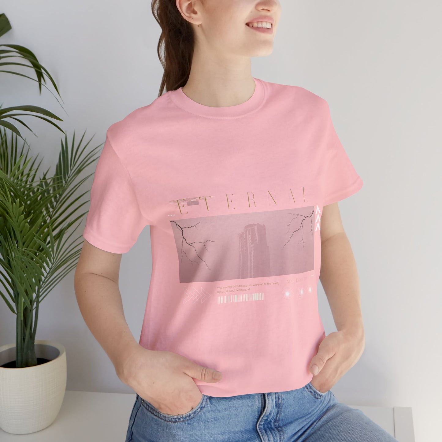 Eternal Skyscraper T-Shirt: Gothic Cityscape, Lightning Bolt Apparel