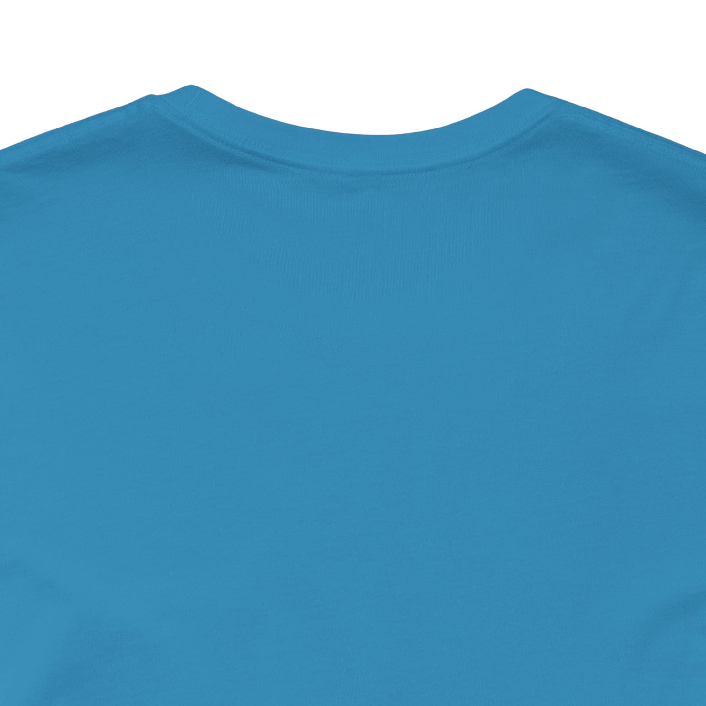 Close-up of a blue t-shirt on a white background