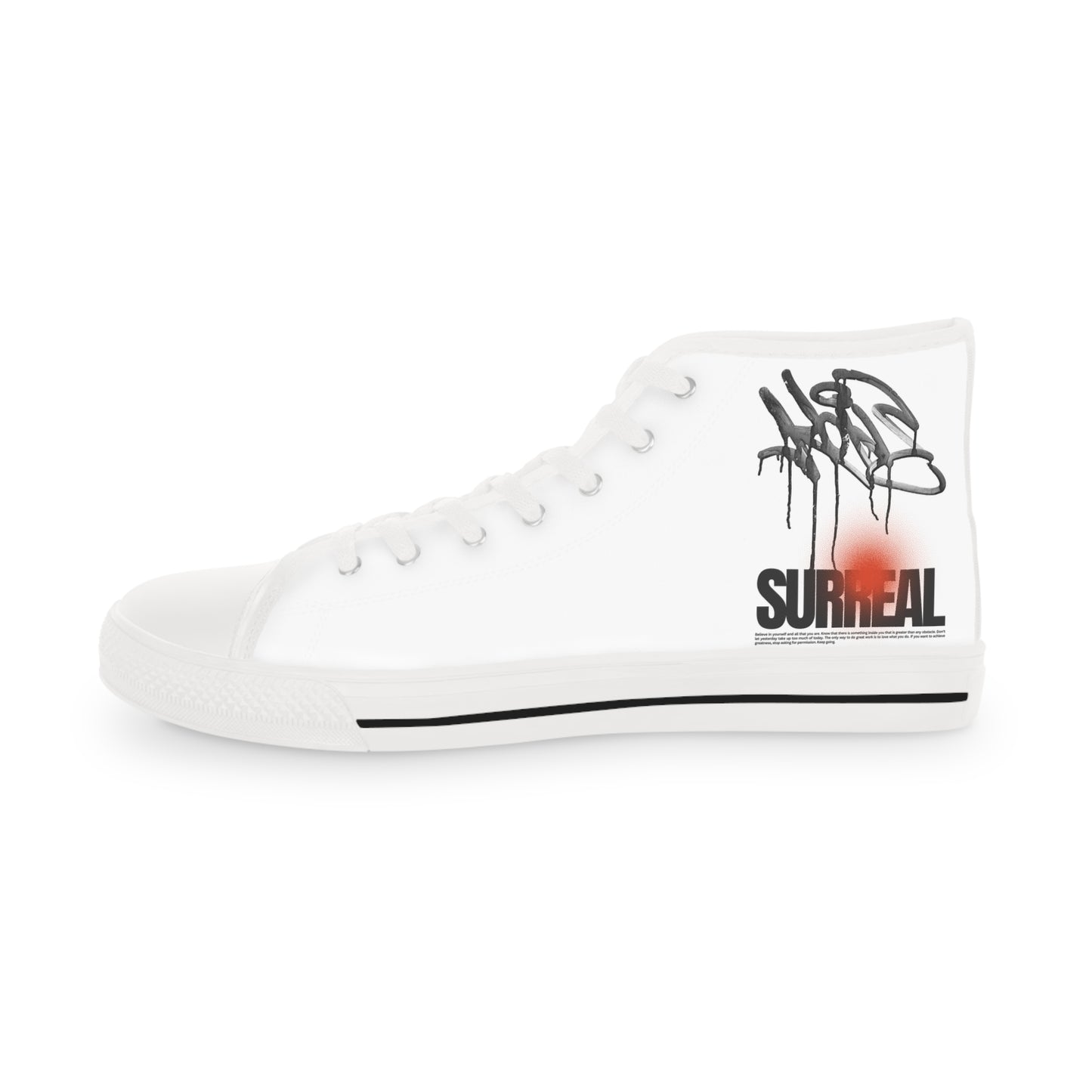 High-Top Sneakers: Surreal Graffiti Art, Memory Foam Soles