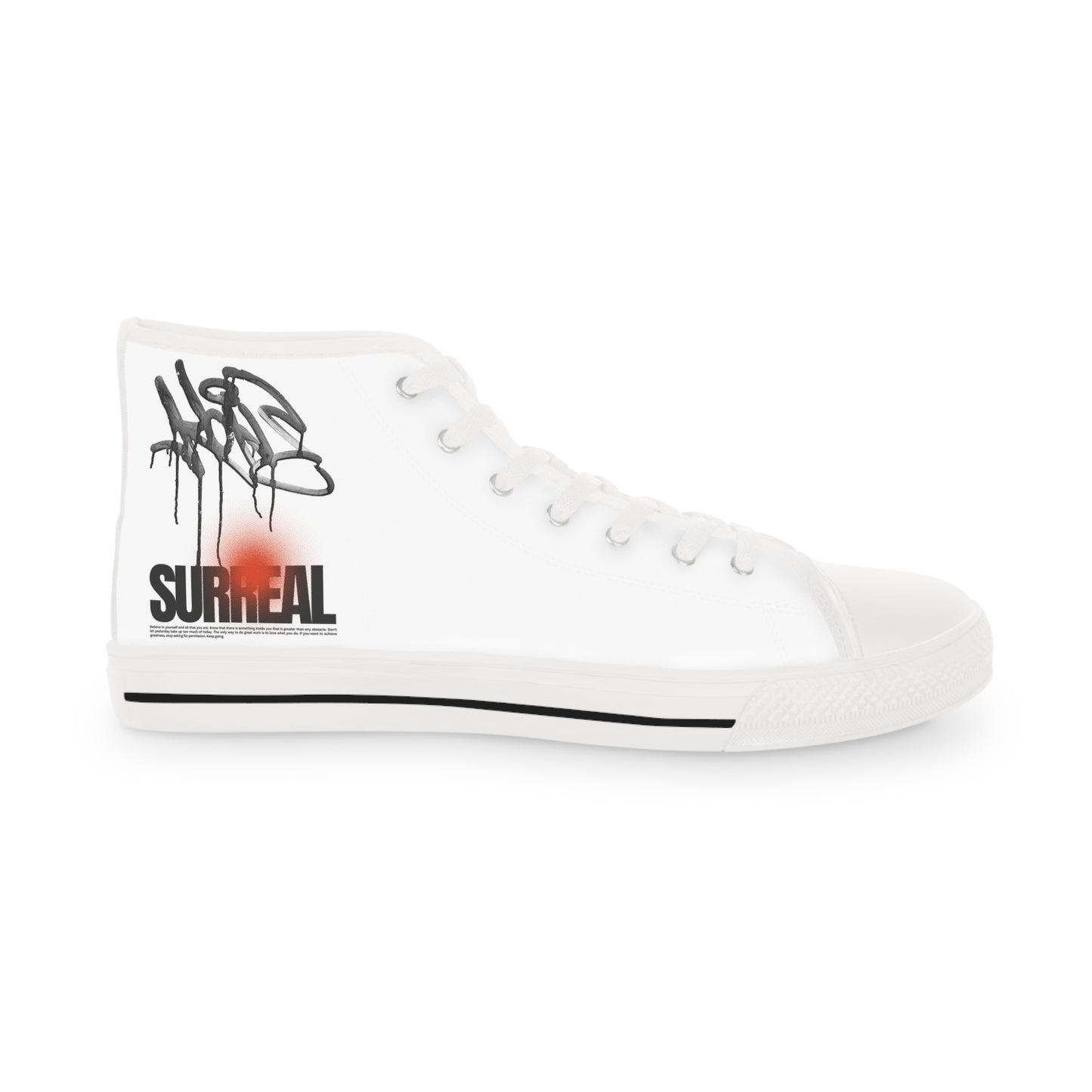 High-Top Sneakers: Surreal Graffiti Art, Memory Foam Soles
