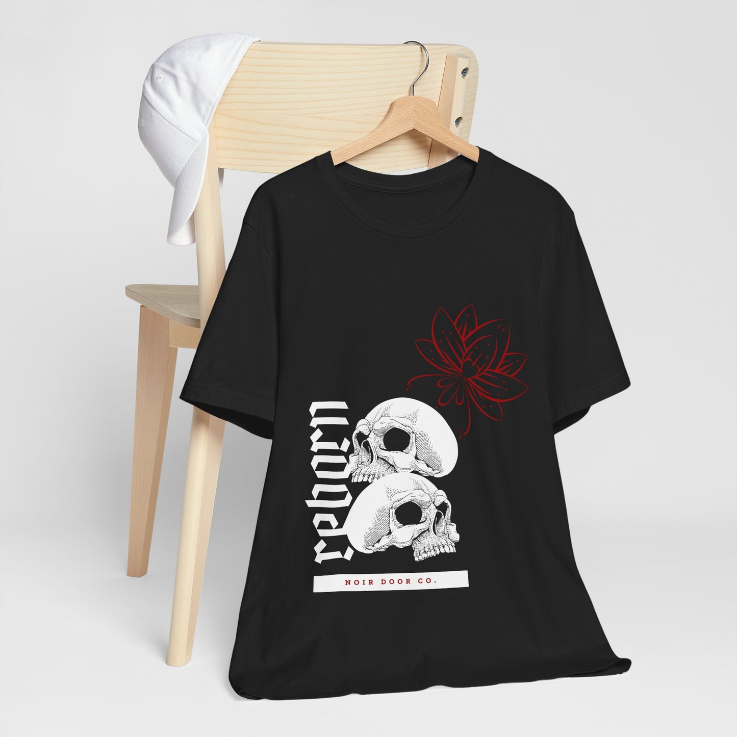 Reborn Skull Graphic Tee: Gothic Crown Design