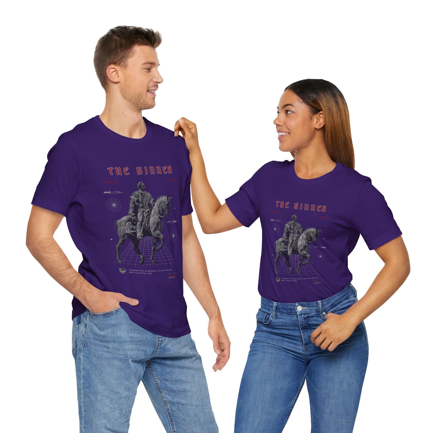Sinner Tarot T-Shirt: Rebellious Knight, Dark Art Tee