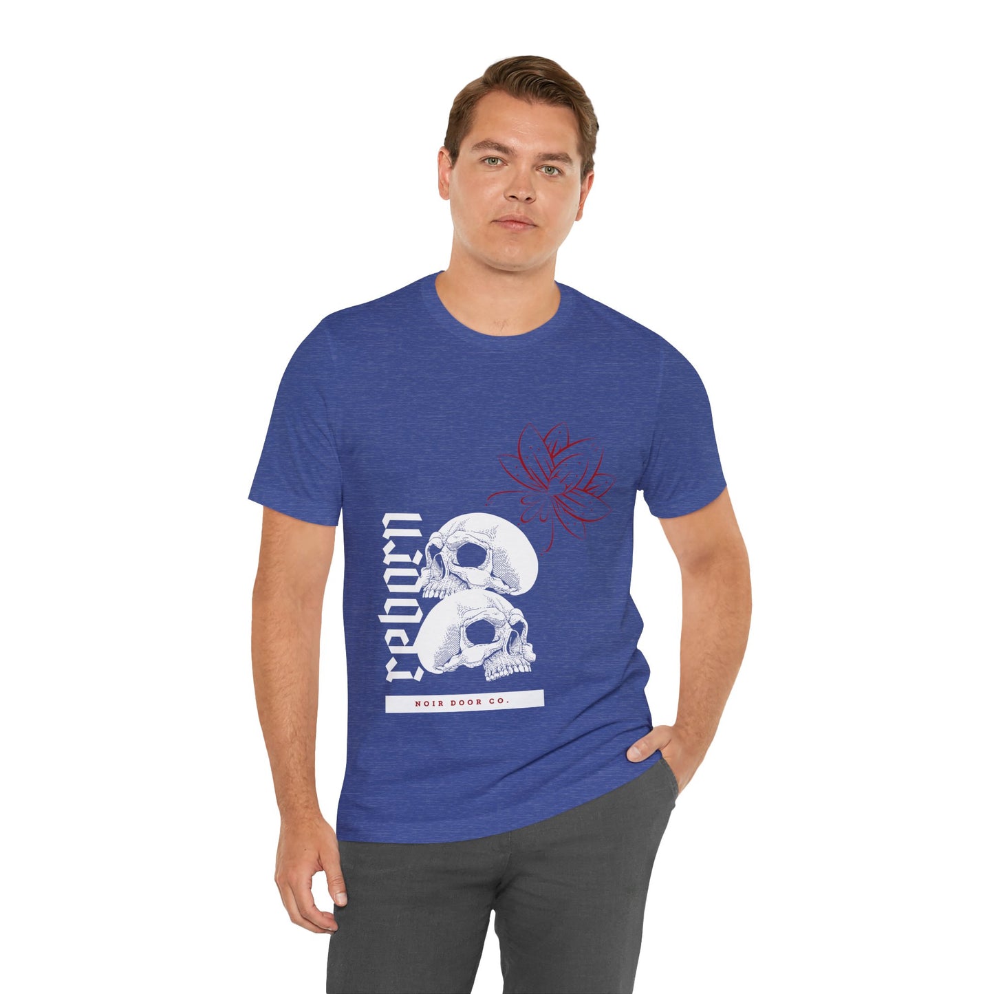 Reborn Skull Graphic Tee: Gothic Crown Design