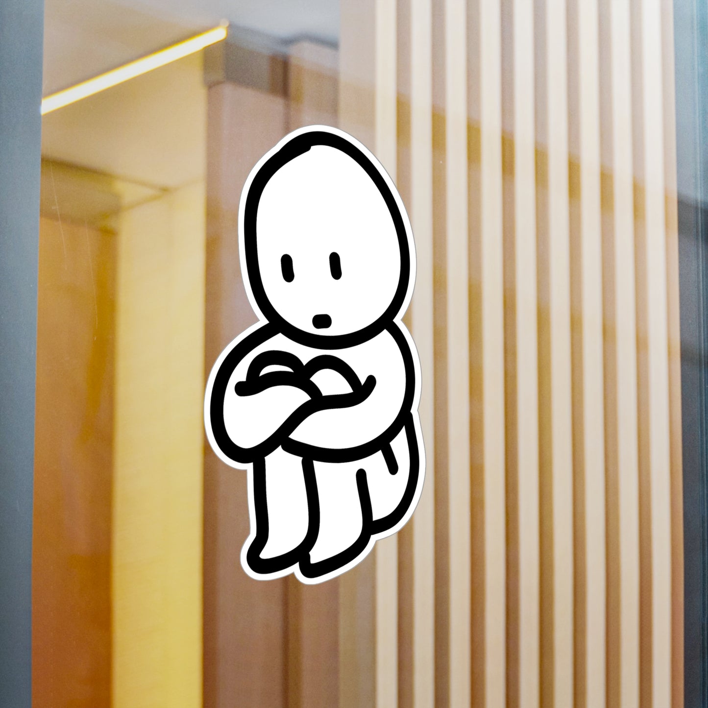 Cute Sad Vinyl Decals for Windows and Laptops, Motivational Sticker for Home Decor, Kid-Friendly Wall Art, Gift for Friends