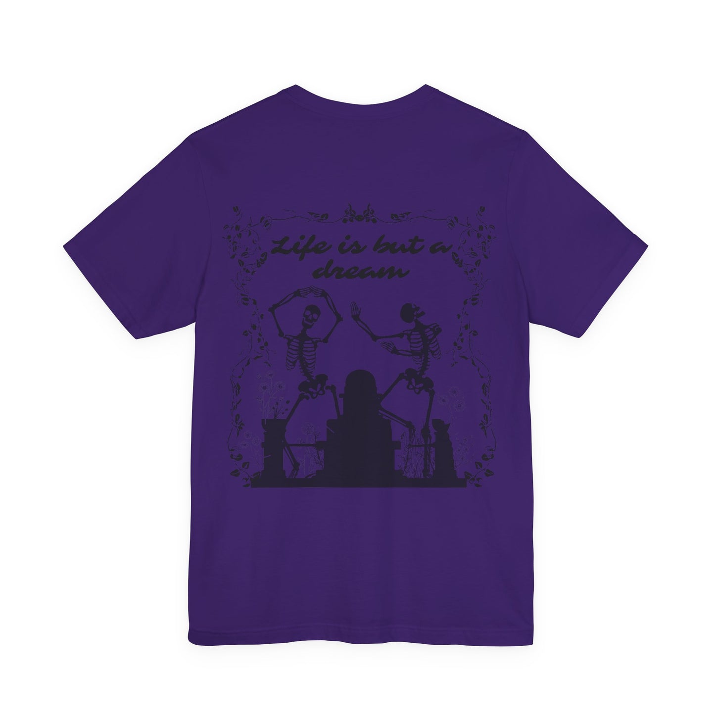 Floral Skull Dancing Skeleton Tee: Gothic Halloween Shirt