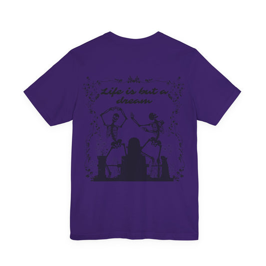 Floral Skull Dancing Skeleton Tee: Gothic Halloween Shirt