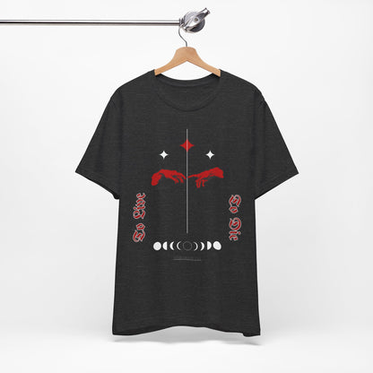 Gothic Moon Phases T-Shirt: Celestial Hands Graphic, USA Made