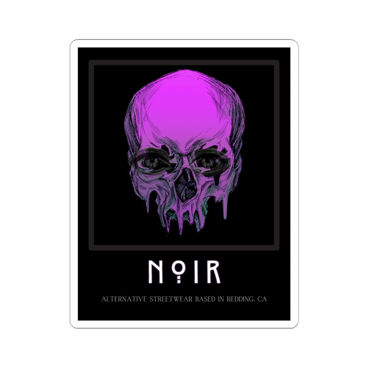 Delve Deeper Sticker, Purple Skull, Introspection Stickers for Notebooks, Aesthetic Apparel, Dripping Skull Print, Alternative Streetwear