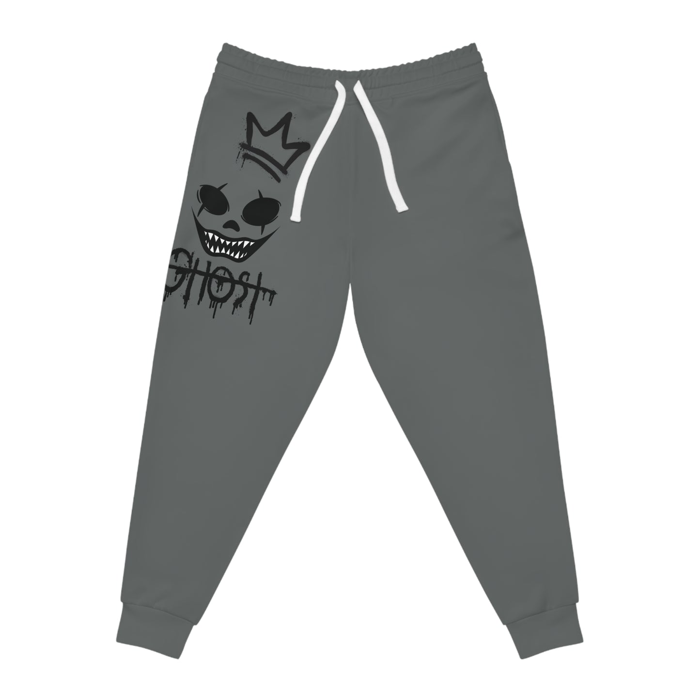 Ghost Graffiti Art Sweatpants: Eerie Smile, Crown Design