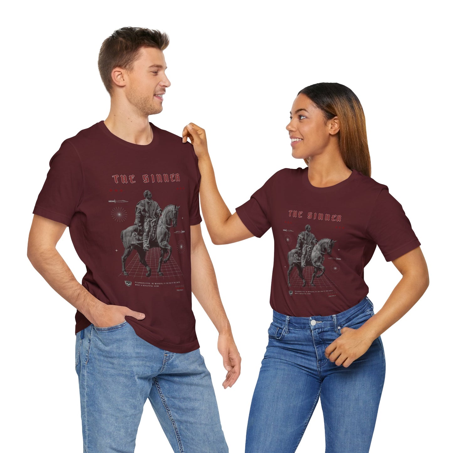 Sinner Tarot T-Shirt: Rebellious Knight, Dark Art Tee