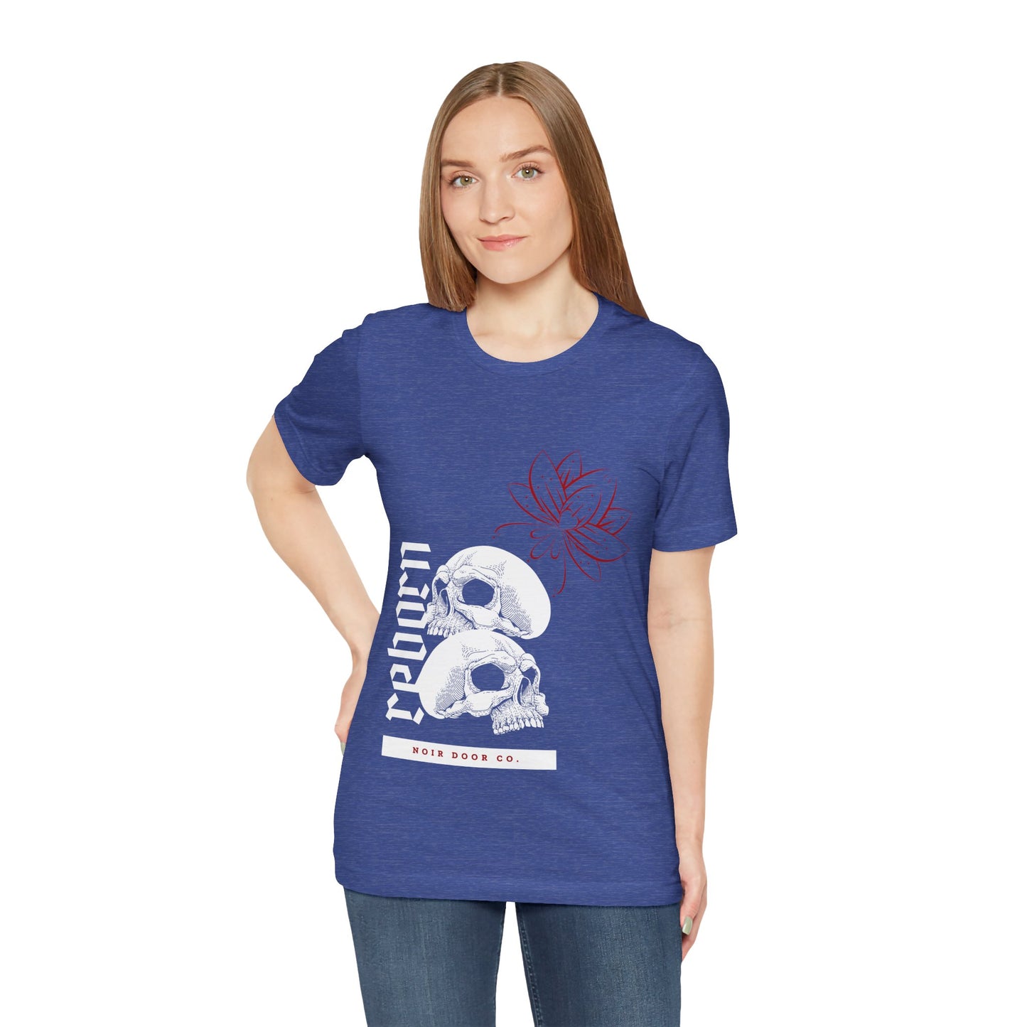 Reborn Skull Graphic Tee: Gothic Crown Design