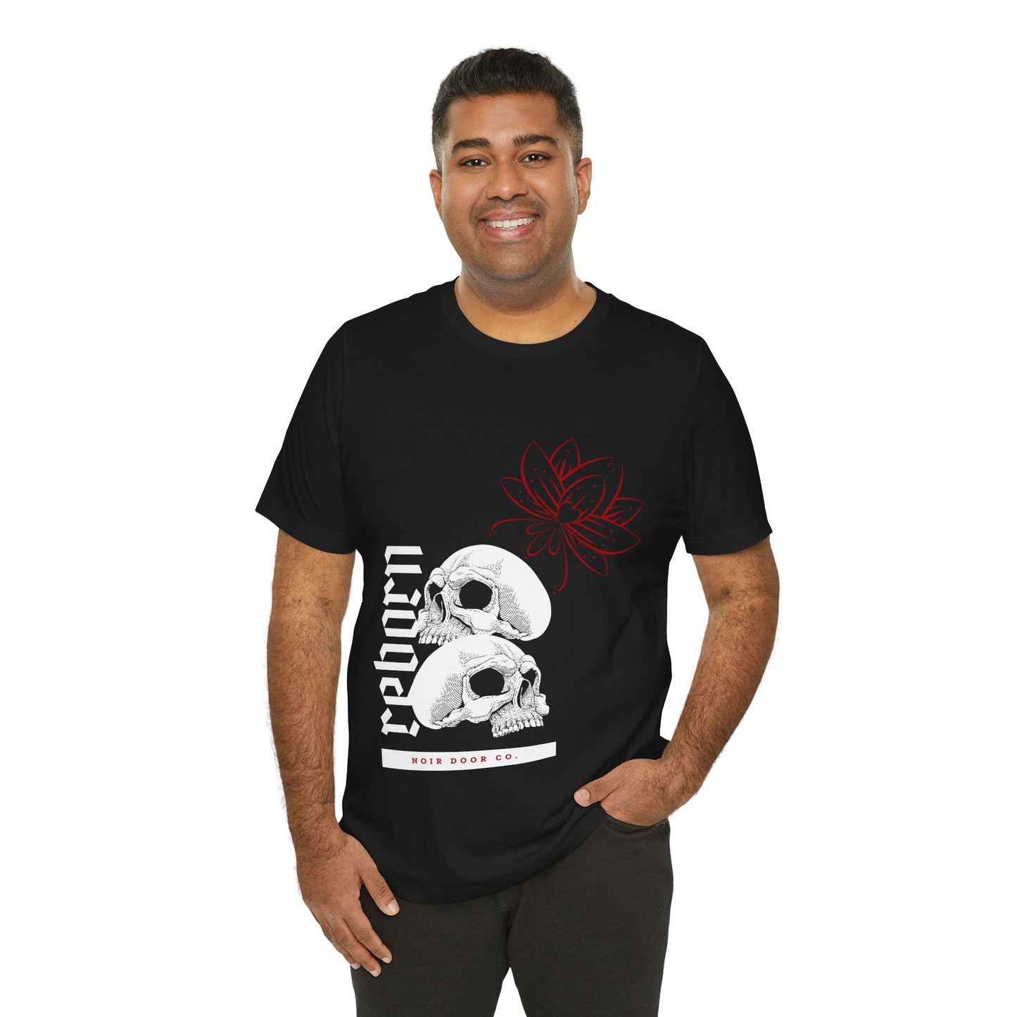 Reborn Skull Graphic Tee: Gothic Crown Design