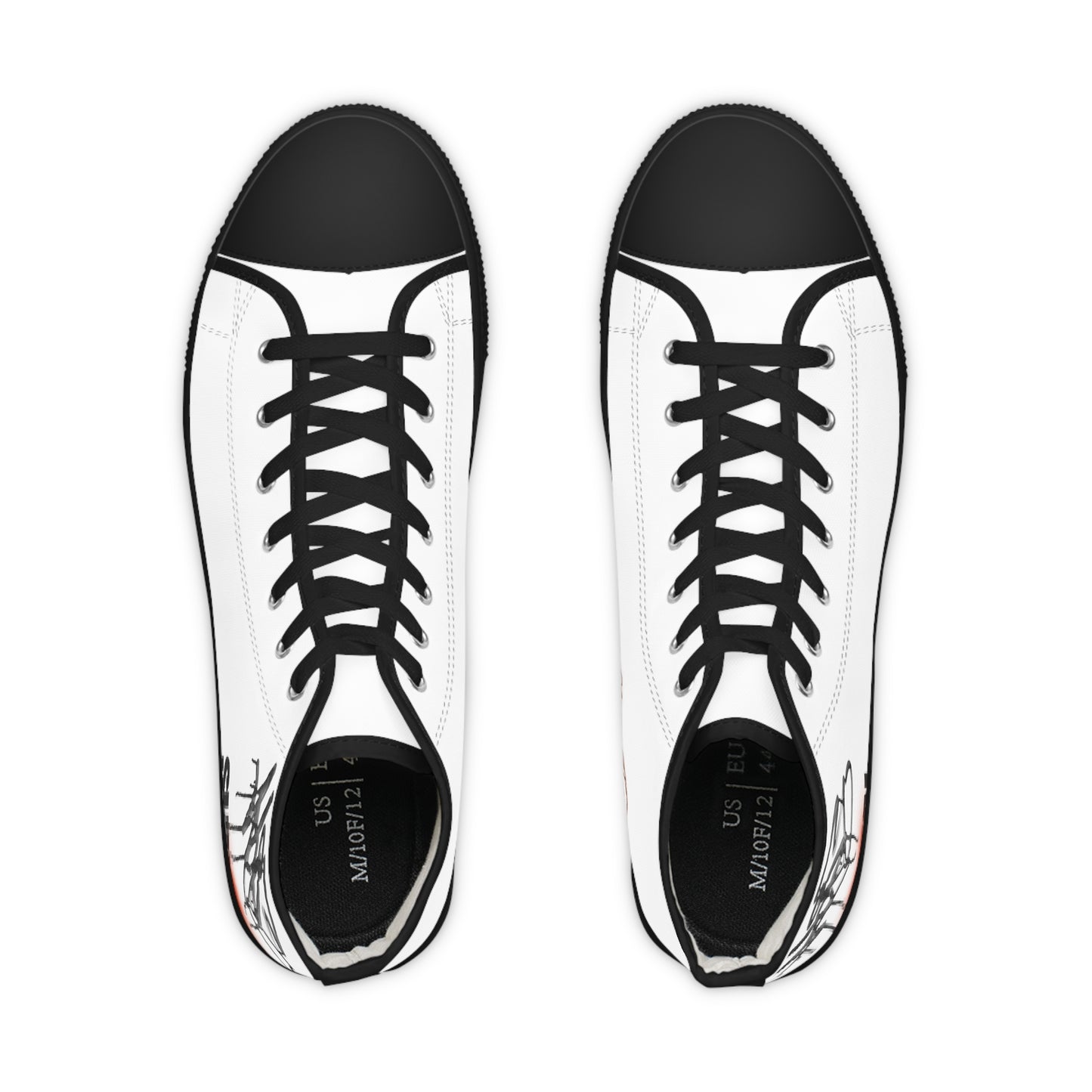 High-Top Sneakers: Surreal Graffiti Art, Memory Foam Soles
