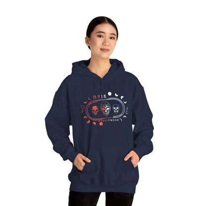Celestial Oversized Hoodie for Her, Gothic Skull and Moon Pullover, Unique Alternative Apparel, Dark Aesthetic Top, Moody Fashion for Fall