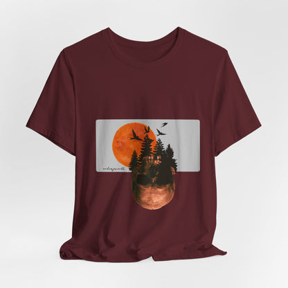 Mystical Skull Graphic Tee: Lunar Undergrowth Design