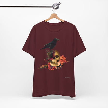 Raven Skull T-Shirt: Gothic Poem Apparel, Dark Illustration