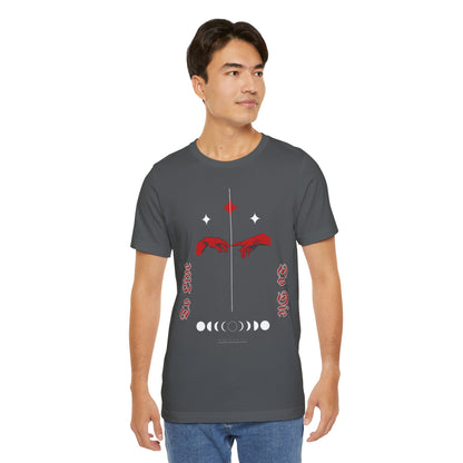 Gothic Moon Phases T-Shirt: Celestial Hands Graphic, USA Made
