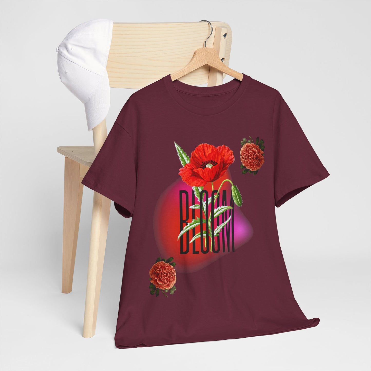 Floral Bloom Graphic Tee: Vibrant Botanical Rose Shirt