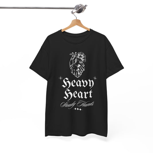 Heavy Heart Steady Hands Shirt — Dark Art Streetwear with Anatomical Heart Design