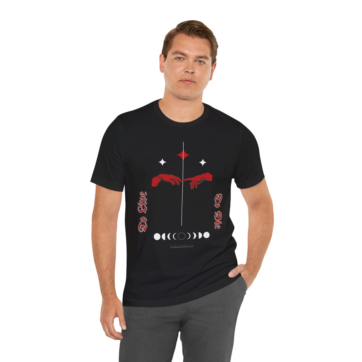 Gothic Moon Phases T-Shirt: Celestial Hands Graphic, USA Made