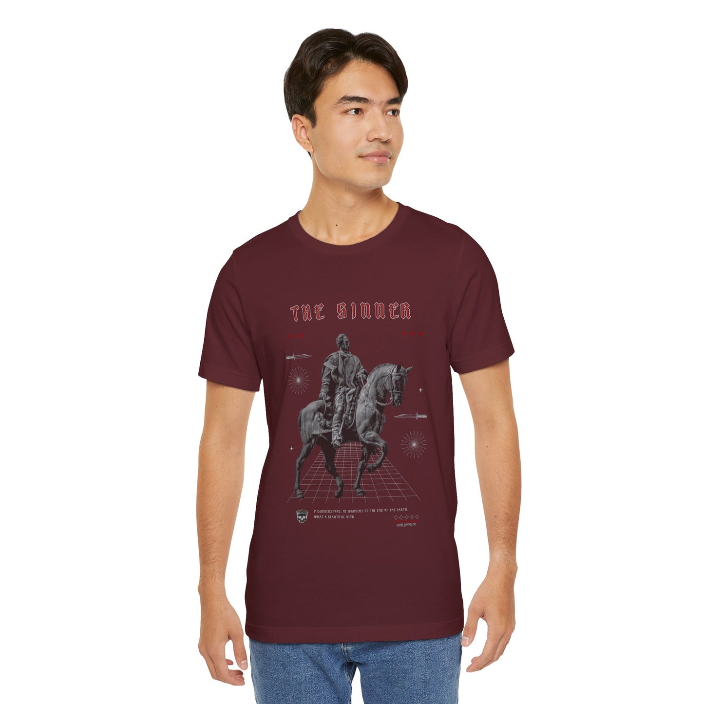 Sinner Tarot T-Shirt: Rebellious Knight, Dark Art Tee