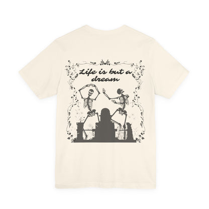Floral Skull Dancing Skeleton Tee: Gothic Halloween Shirt