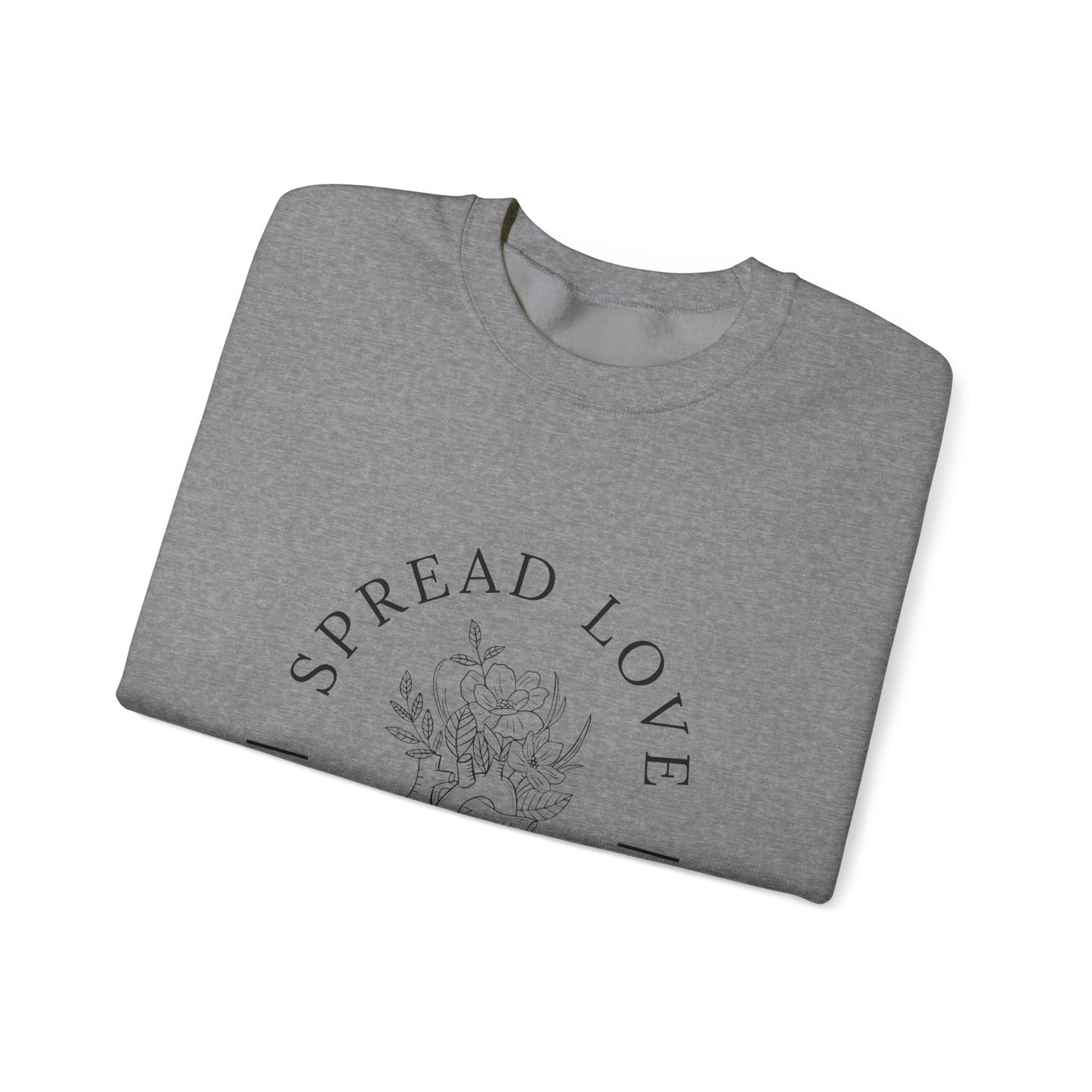 Floral Heart 'Spread Love' Pullover - Mental Health Awareness