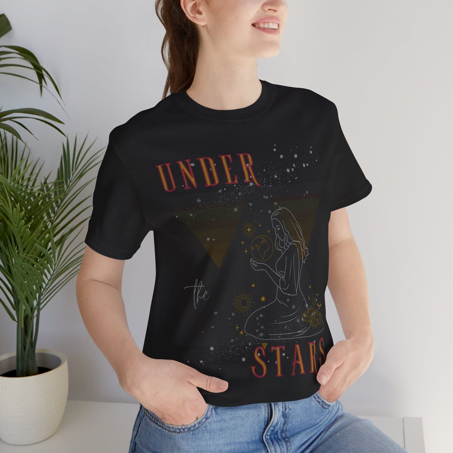 Cosmic Goddess T-Shirt: Celestial Witch, Astrology Lover, Boho Fashion