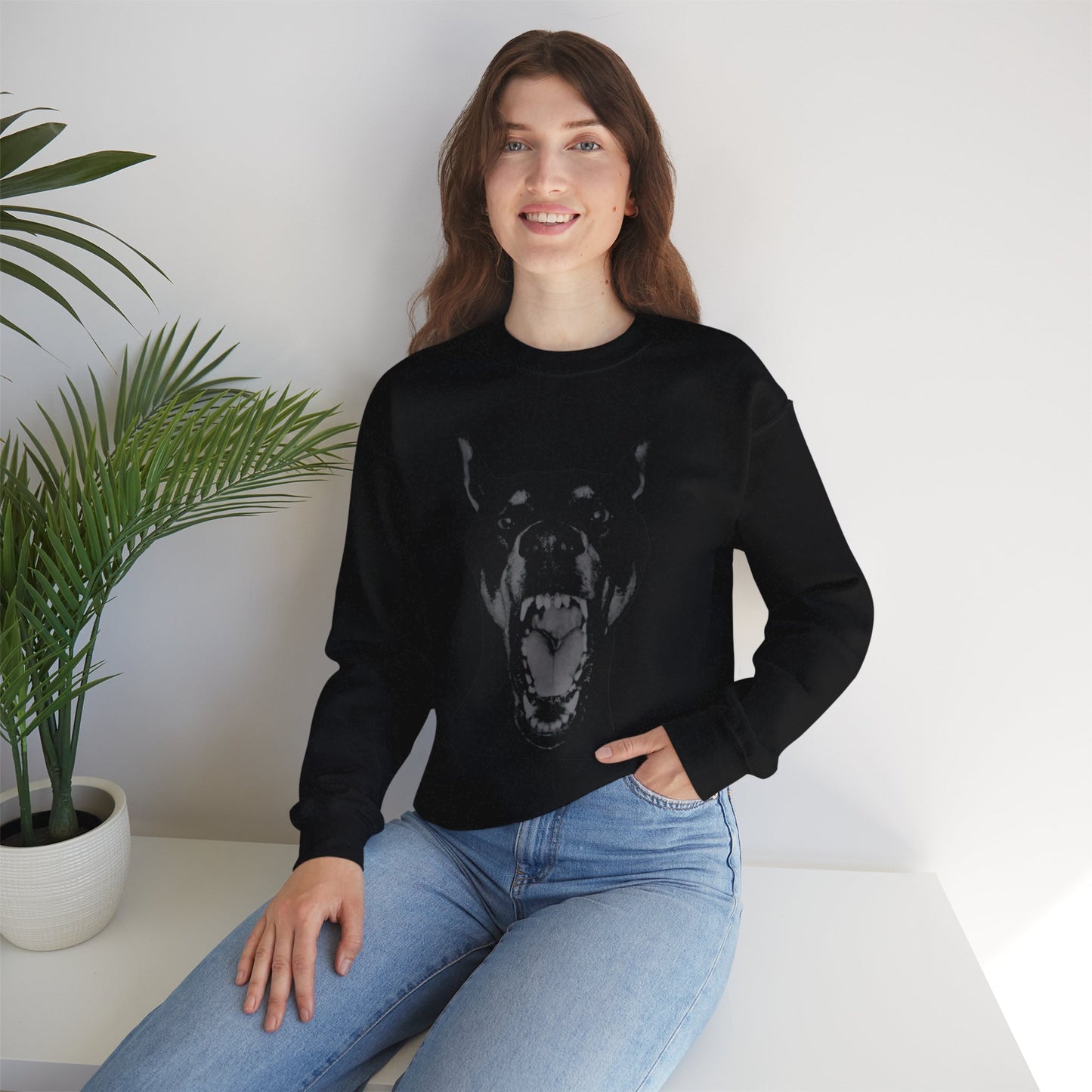 Edgy Doberman Sweatshirt: Alternative Streetwear, Mental Health Design