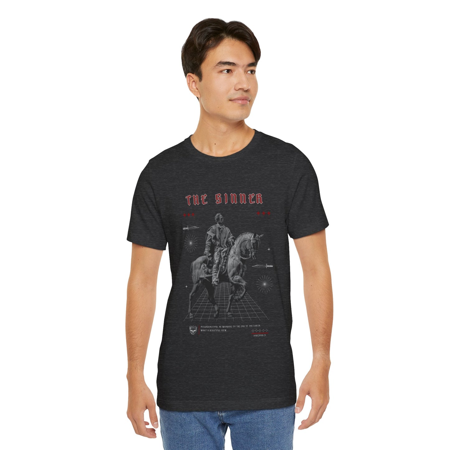 Sinner Tarot T-Shirt: Rebellious Knight, Dark Art Tee